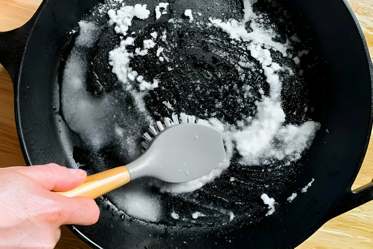 Rautainen paistinpannu puhtaaksi hetkessä: Se näyttää uudelta